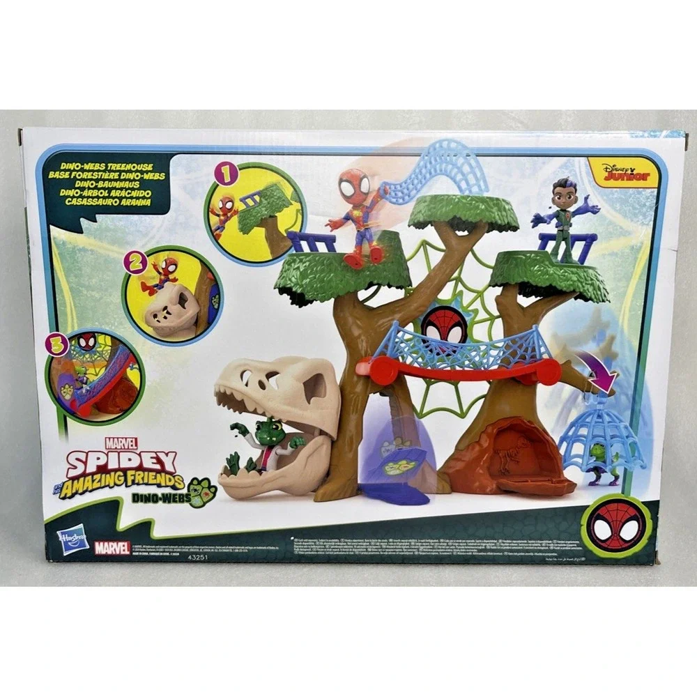 Spidey & His Amazing Friends Dino-Webs Treehouse Playset- Spidey & Goblin Raptor - Picture 11 of 11